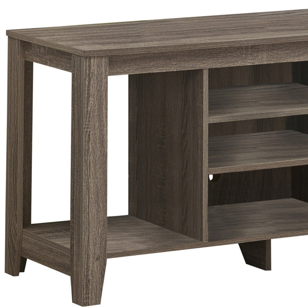 48" Taupe Wood Open Shelving TV Stand-TV Stands-DECOROLALA