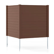 48" W x 48" H Outdoor Privacy Fence Screen Air Conditioner Fence with Galvanized Metal Ground Stakes-Brown-Outdoor Privacy Screens-DECOROLALA