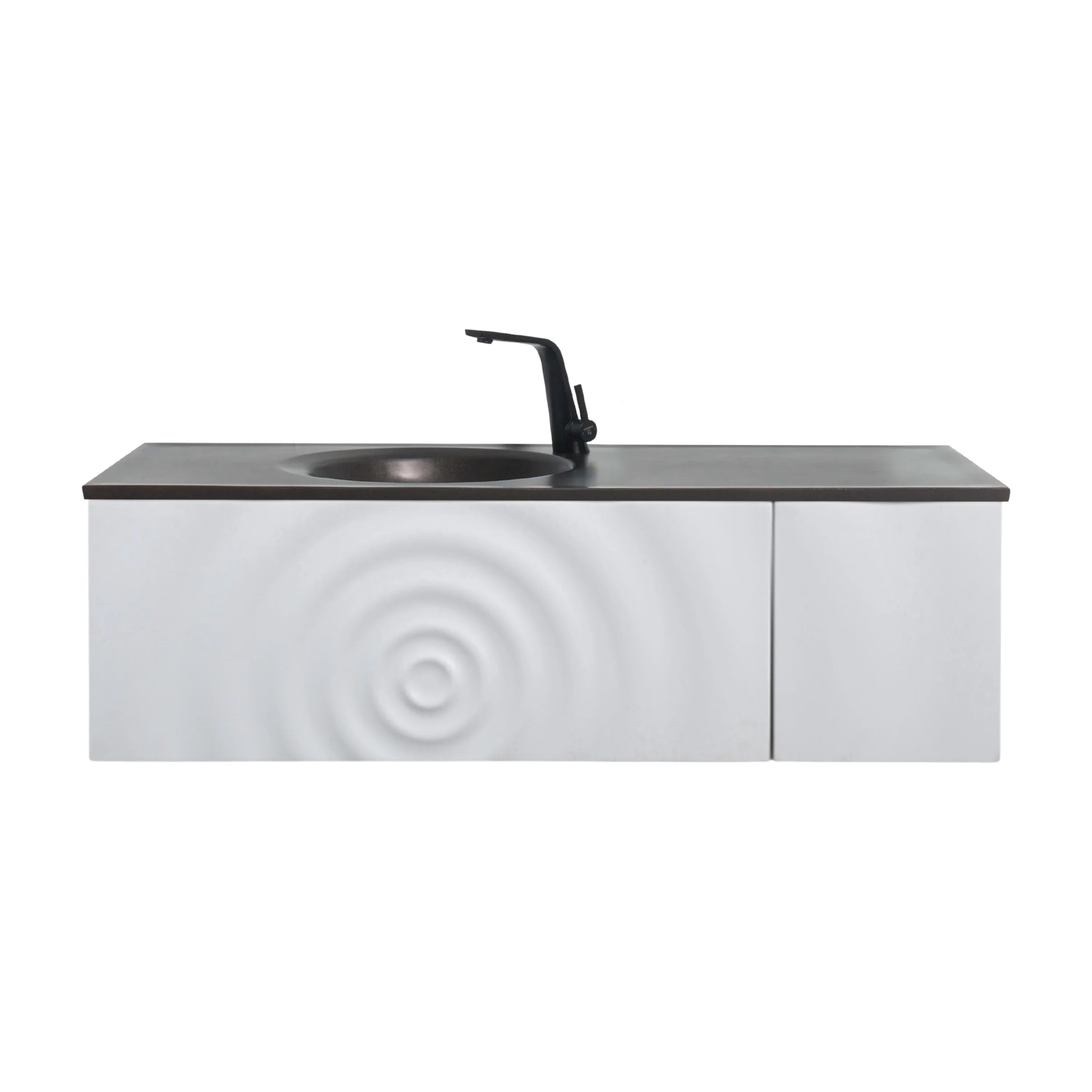 Bundle and Save: 48" Matte White Wall Mount Bathroom Vanity with Mirror and Faucet