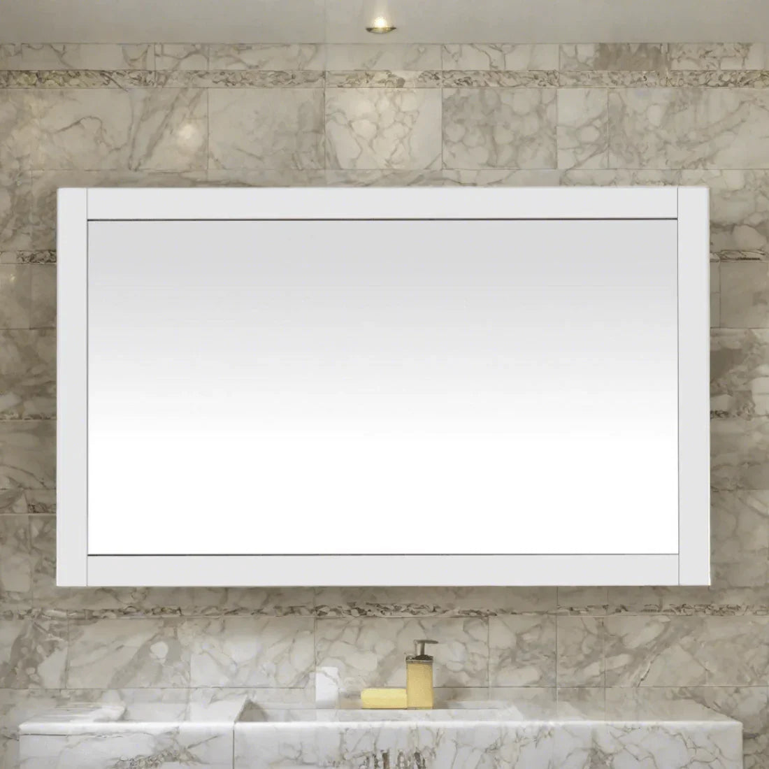 48" White Framed Bathroom Mirror – Labrador Collection-Migration_Mirrors-DECOROLALA
