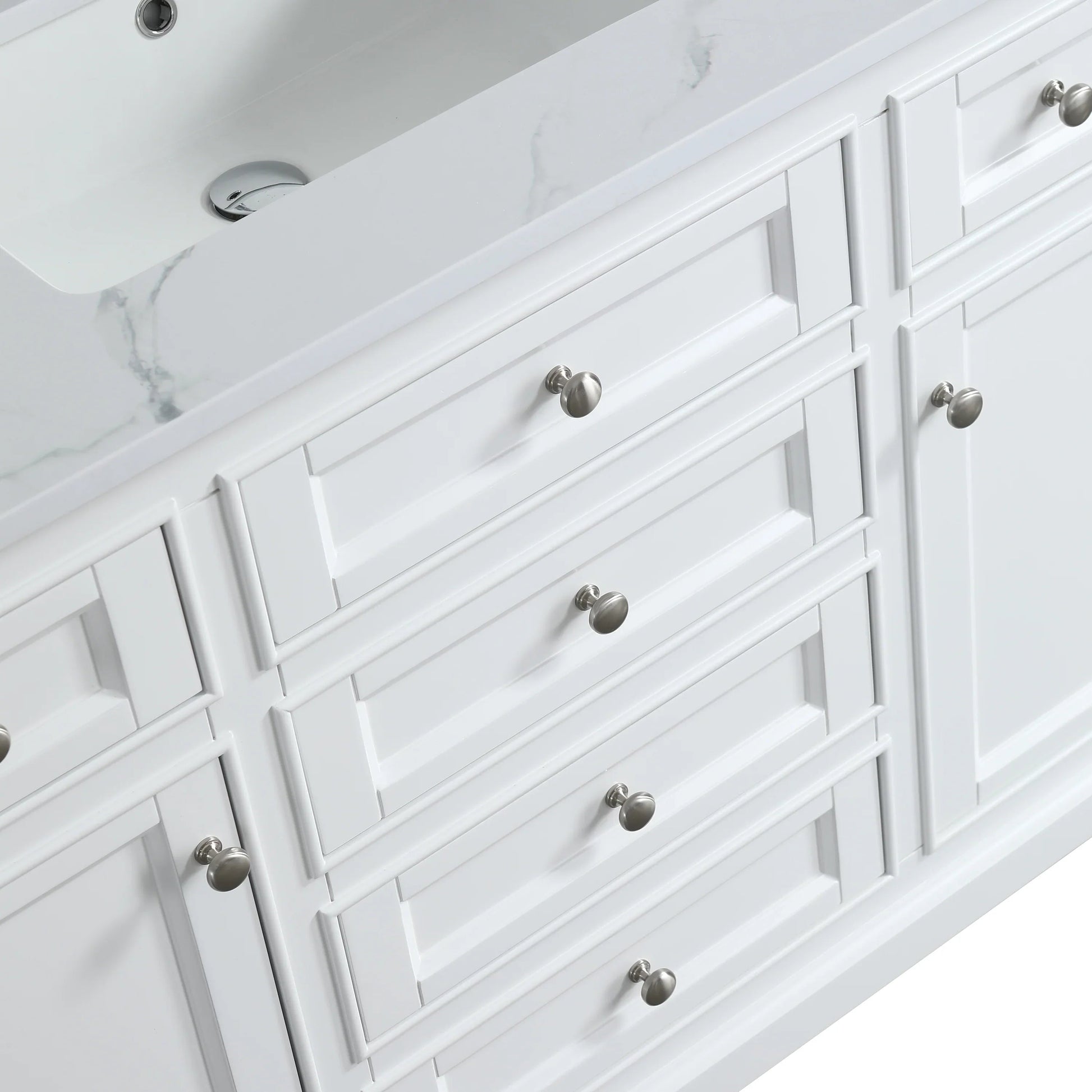 48" White Freestanding Bathroom Vanity with Engineered Calcutta Marble Countertop-Migration_Bathroom Vanities-DECOROLALA