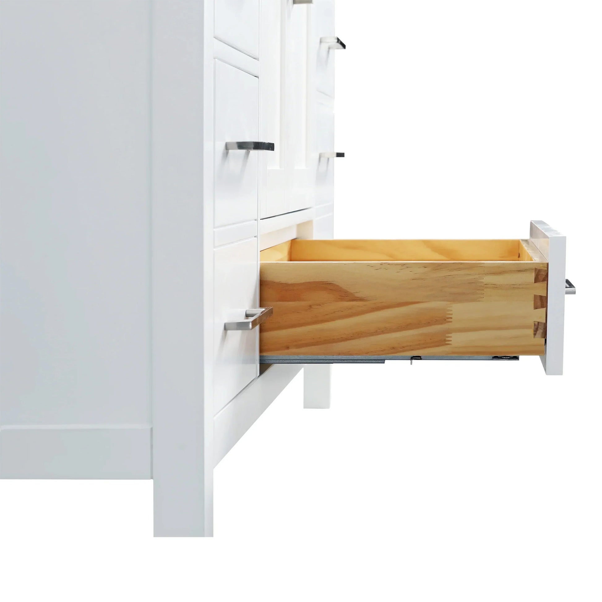 48" White Freestanding Bathroom Vanity with Snow White Quartz Countertop-Migration_Bathroom Vanities-DECOROLALA