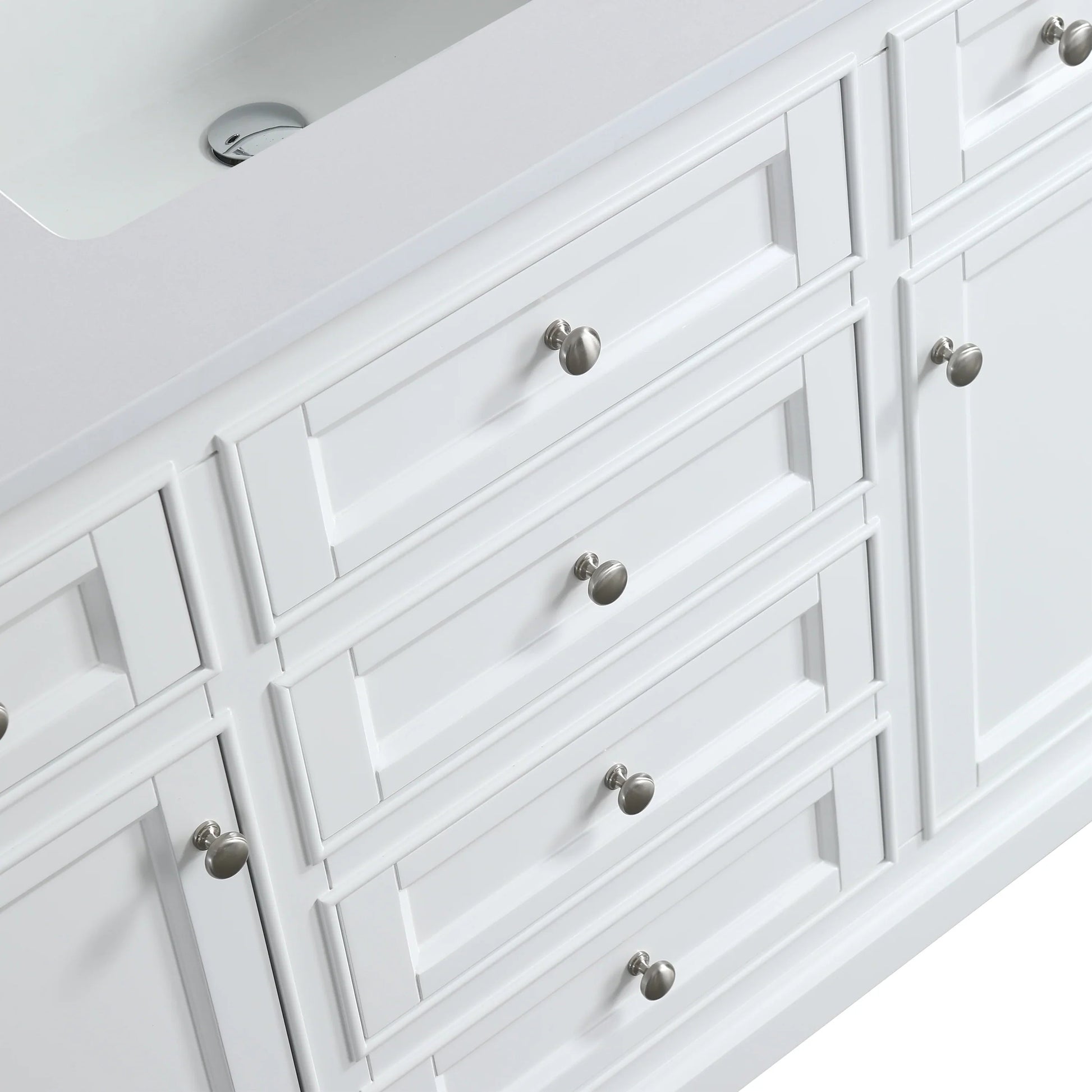 48" White Freestanding Bathroom Vanity with Solid White Quartz Countertop-Migration_Bathroom Vanities-DECOROLALA