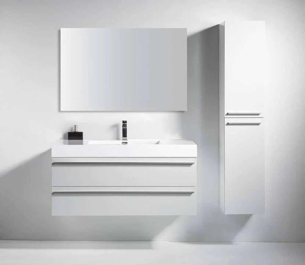 48" White Wall Mount Single Sink Bathroom Vanity with White Polymarble Countertop-Migration_Bathroom Vanities-DECOROLALA