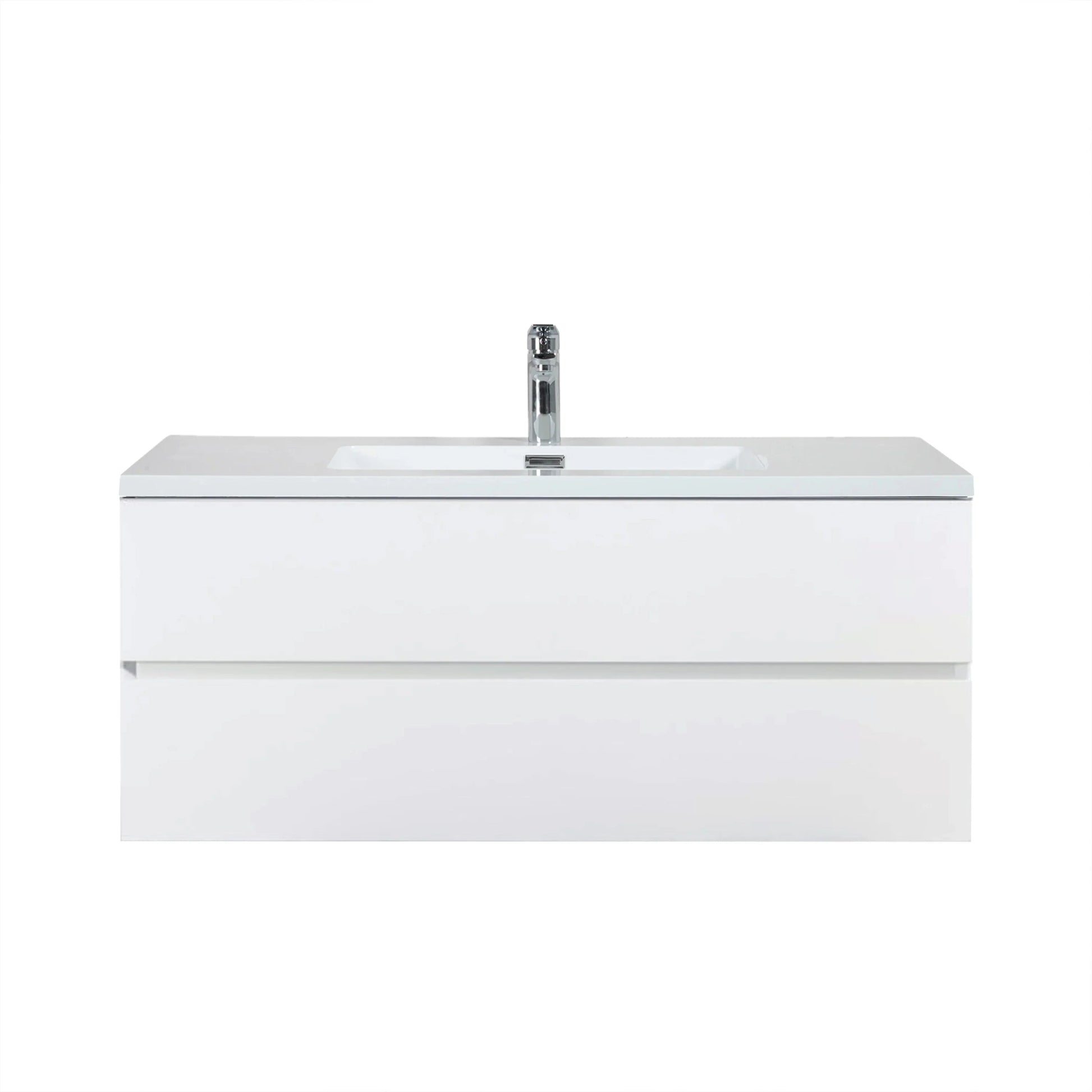 48" White Wall Mount Single Sink Bathroom Vanity with White Polymarble Countertop-Migration_Bathroom Vanities-DECOROLALA