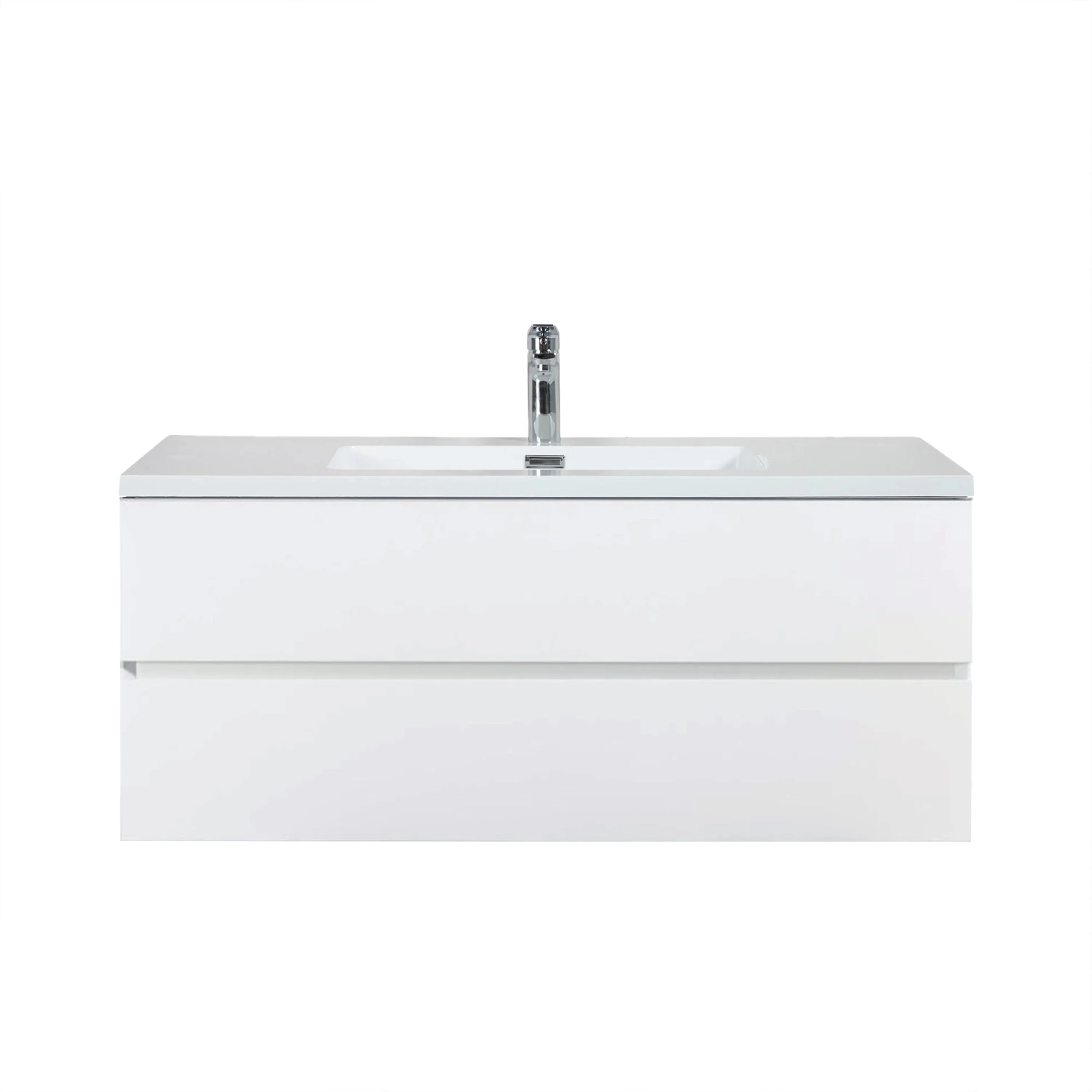 48" White Wall Mount Single Sink Bathroom Vanity with White Polymarble Countertop-Migration_Bathroom Vanities-DECOROLALA