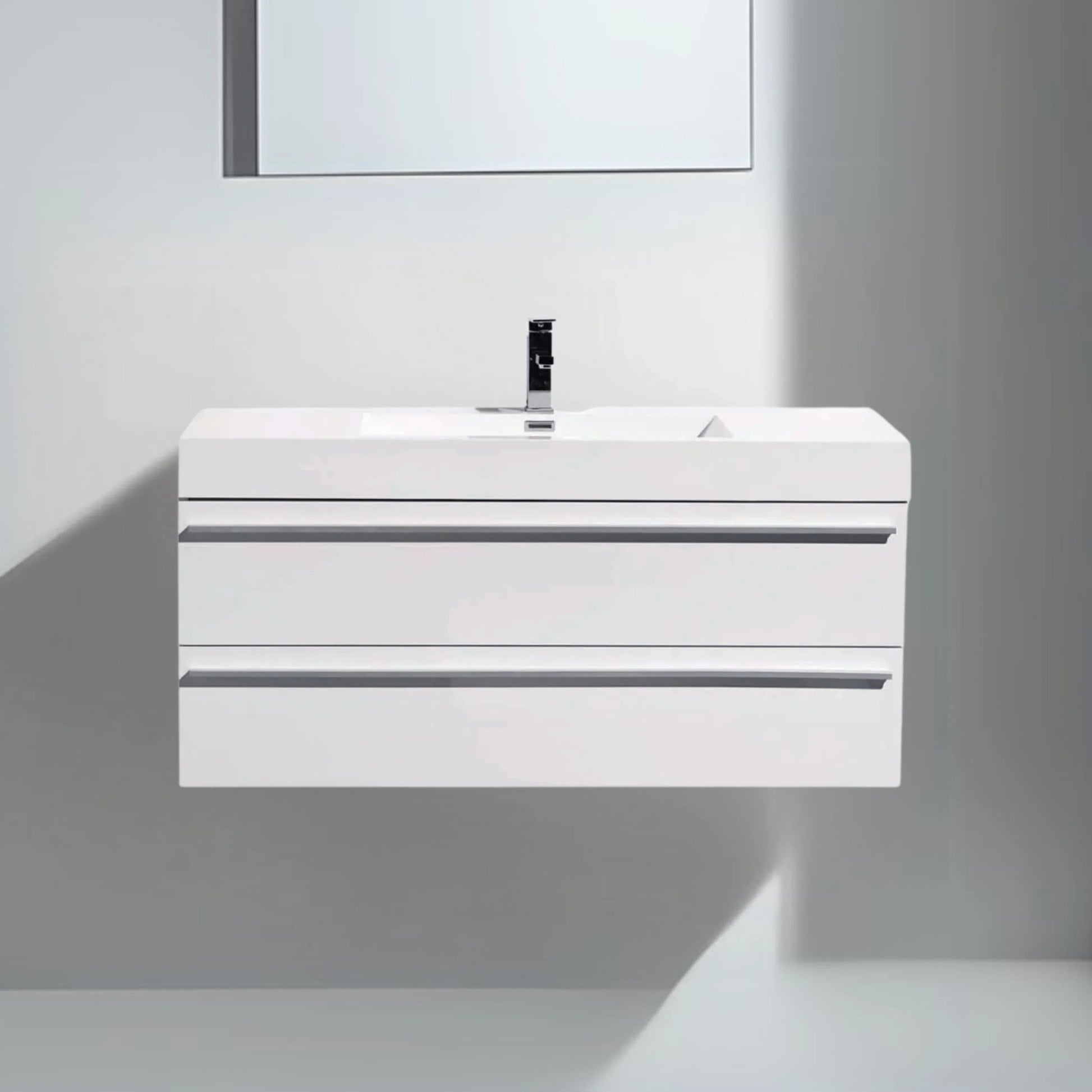 48" White Wall Mount Single Sink Bathroom Vanity with White Polymarble Countertop-Migration_Bathroom Vanities-DECOROLALA