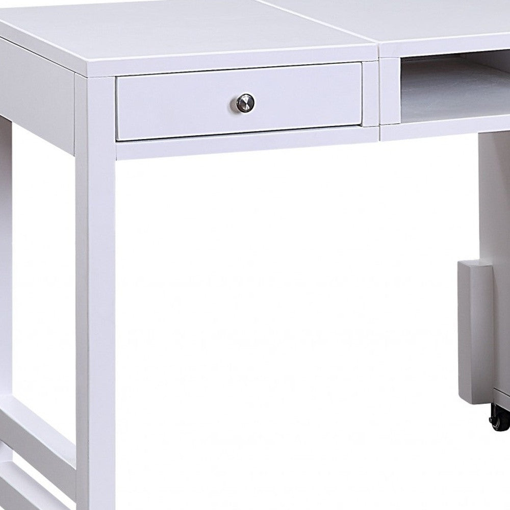 48" White Writing Desk-Desks-DECOROLALA