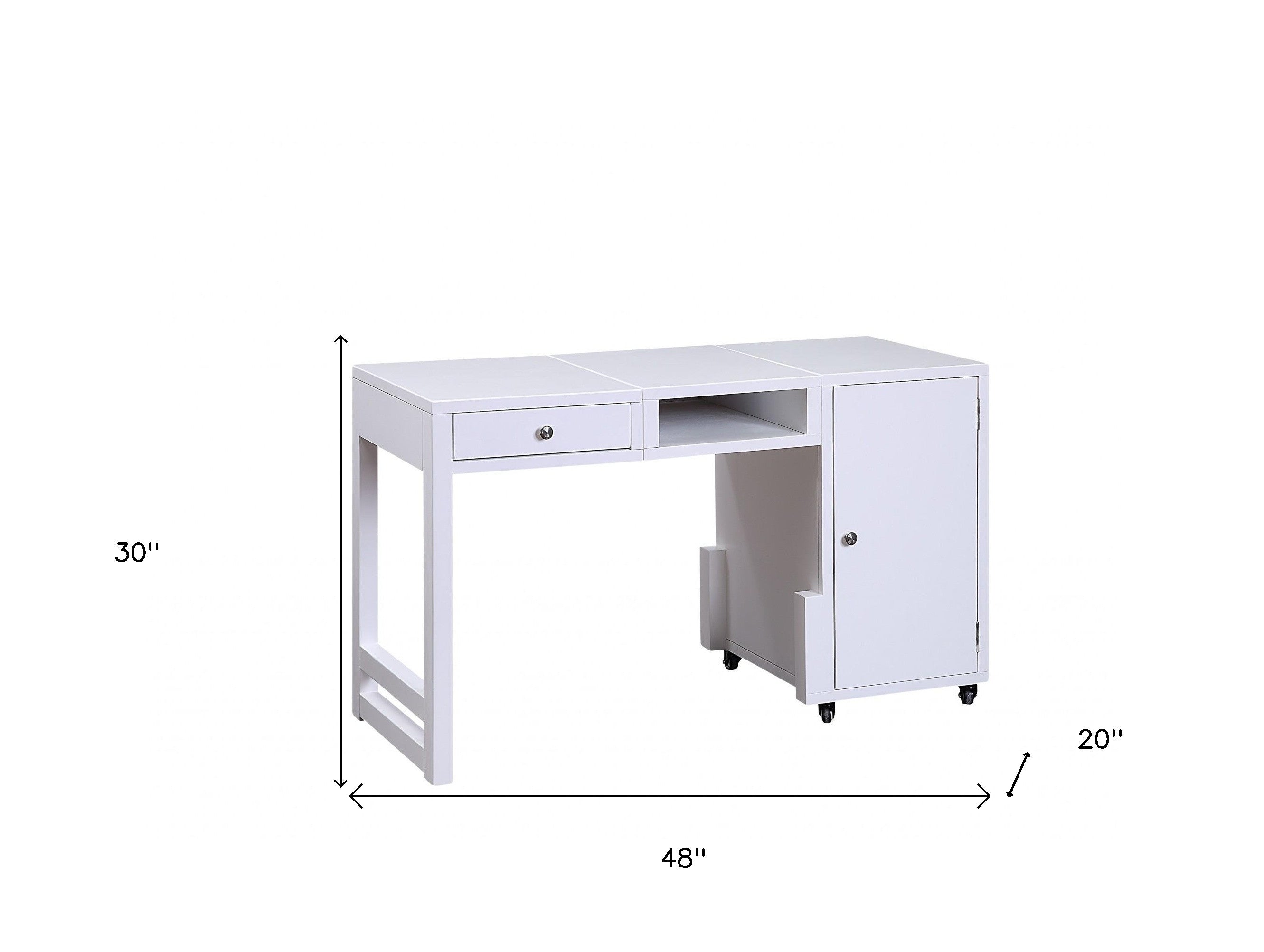 48" White Writing Desk-Desks-DECOROLALA