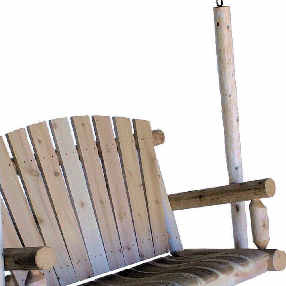 48" X 24" X 48" Natural Wood Porch Swing-Outdoor Chairs-DECOROLALA
