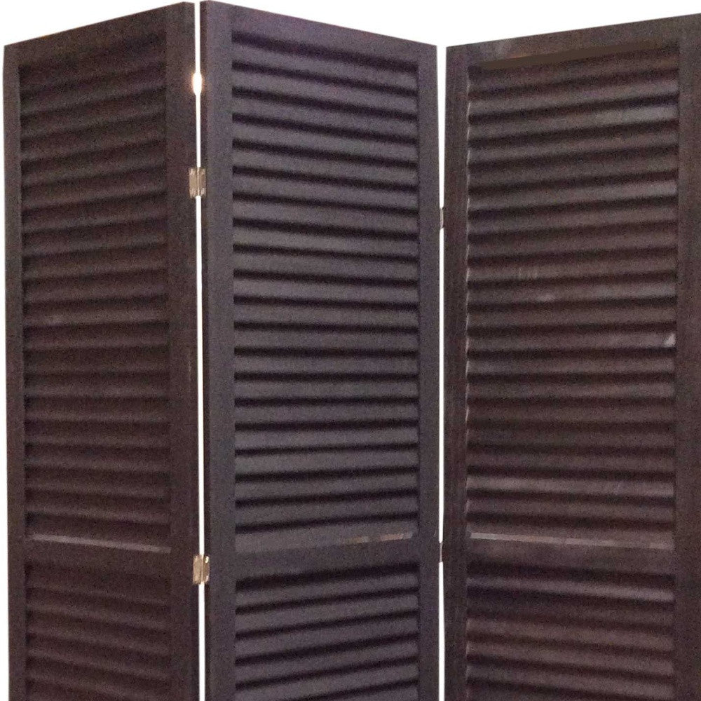 48 X 67 Black Wood Shutter - Screen-Room Dividers-DECOROLALA