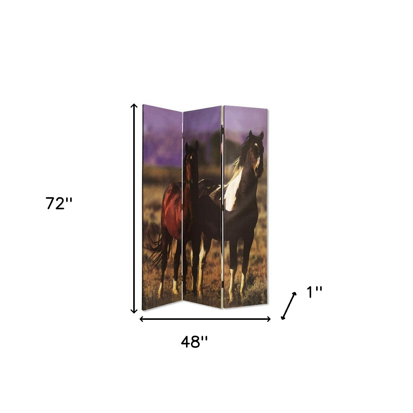 48" X 72" Multi Color Canvas Screen With Nurturing Mare-Room Dividers-DECOROLALA