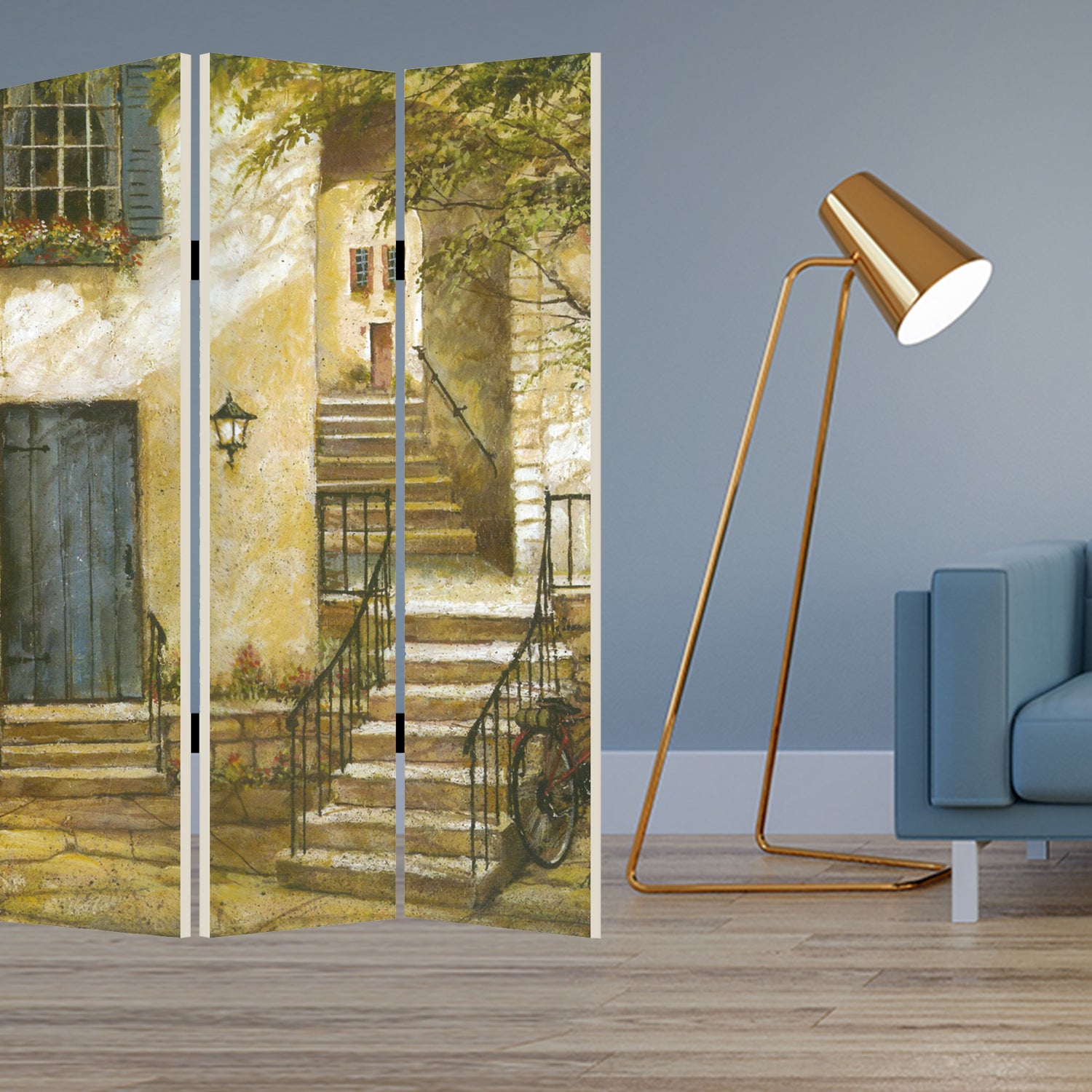 48 X 72 Multi Color European Promenade Screen-Room Dividers-DECOROLALA