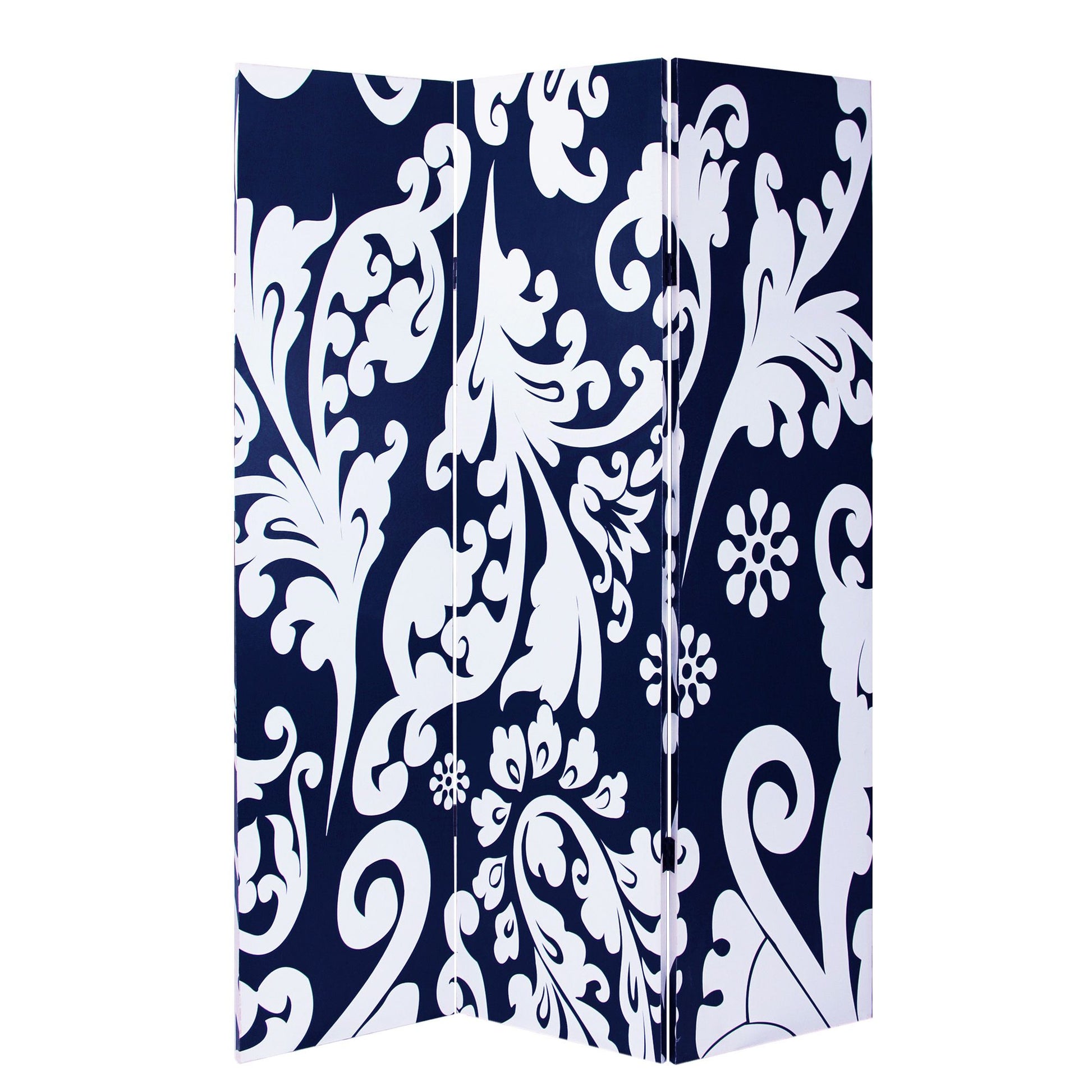 48" X 72" Multi Color Wood Canvas 3 Panel Screen-Room Dividers-DECOROLALA