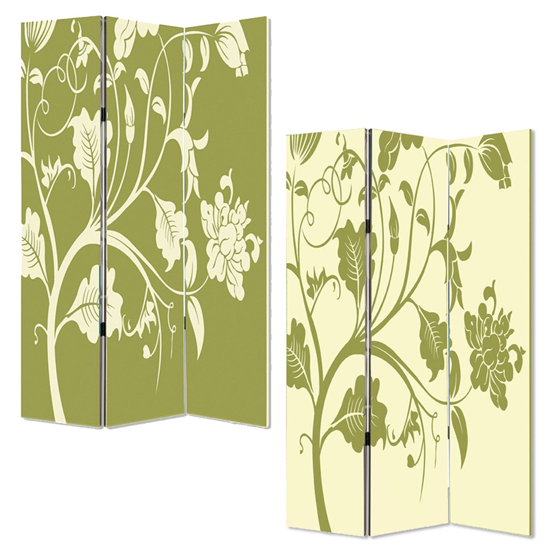 48" X 72" Multi Color Wood Canvas 3 Panel Screen-Room Dividers-DECOROLALA