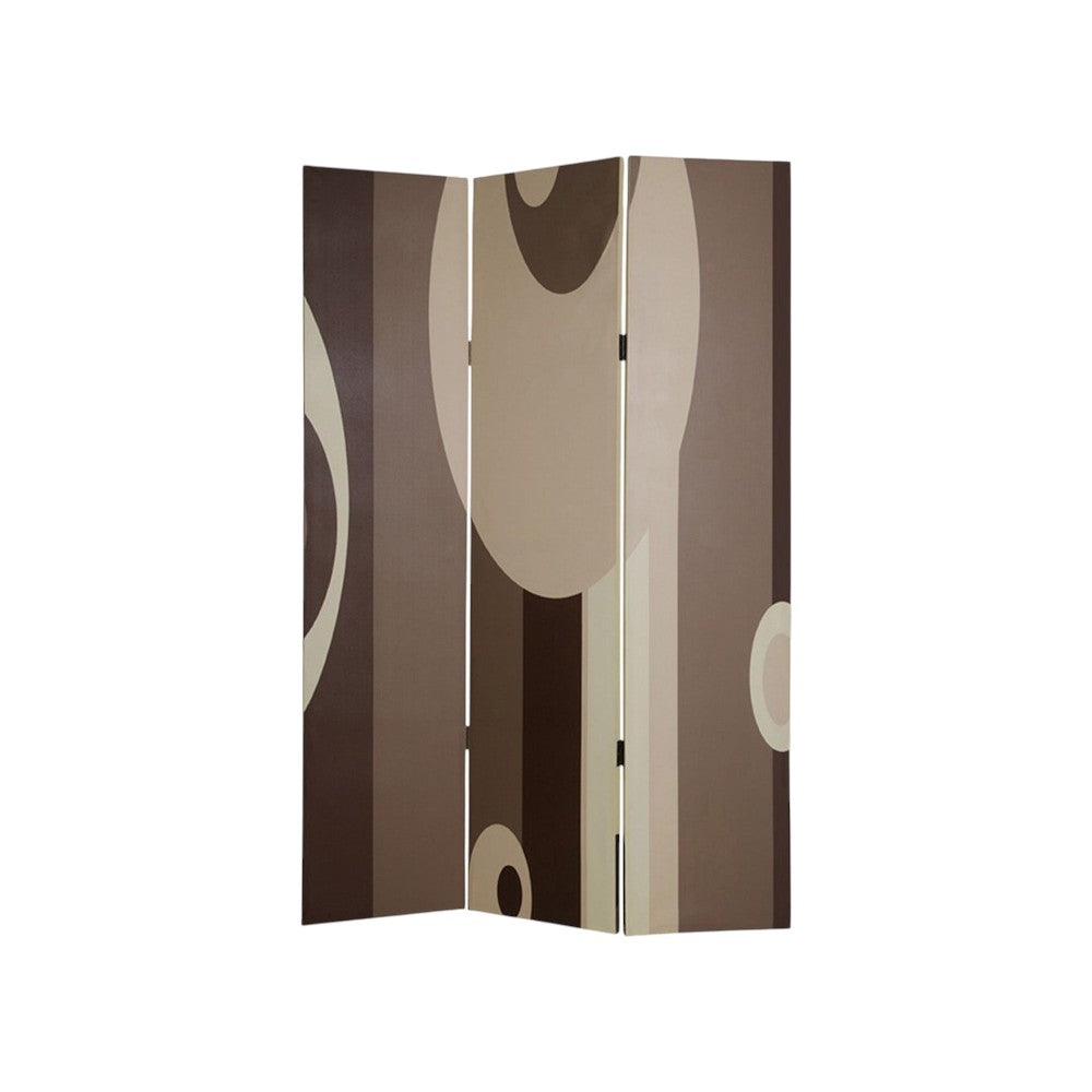 48" X 72" Multi Color Wood Canvas 3 Panel Screen-Room Dividers-DECOROLALA
