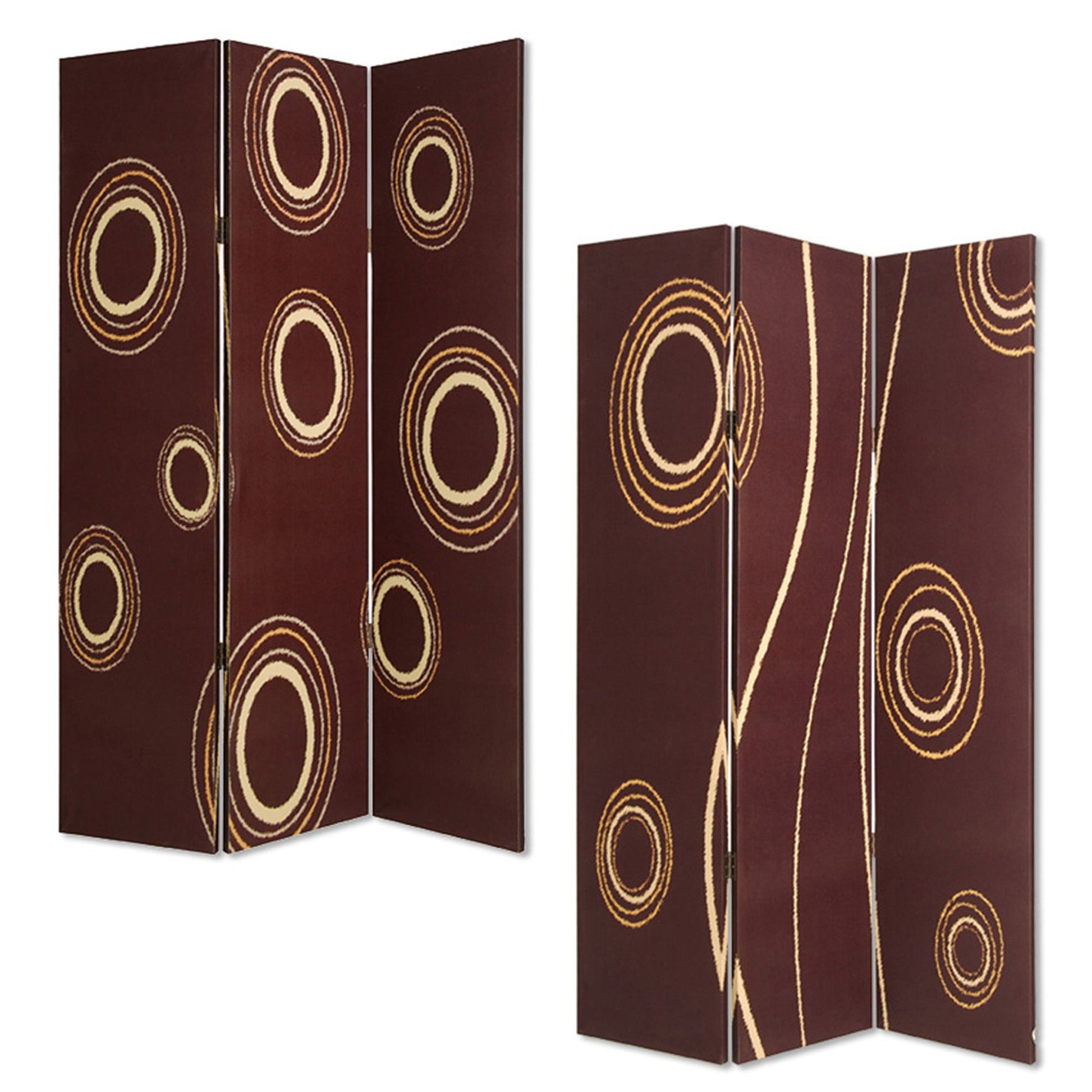 48" X 72" Multi Color Wood Canvas 3 Panel Screen-Room Dividers-DECOROLALA