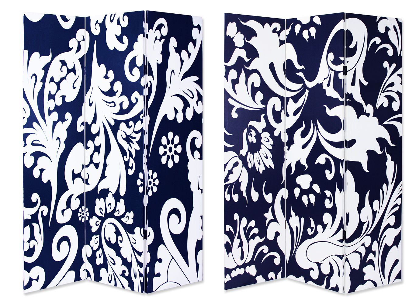 48" X 72" Multi Color Wood Canvas 3 Panel Screen-Room Dividers-DECOROLALA