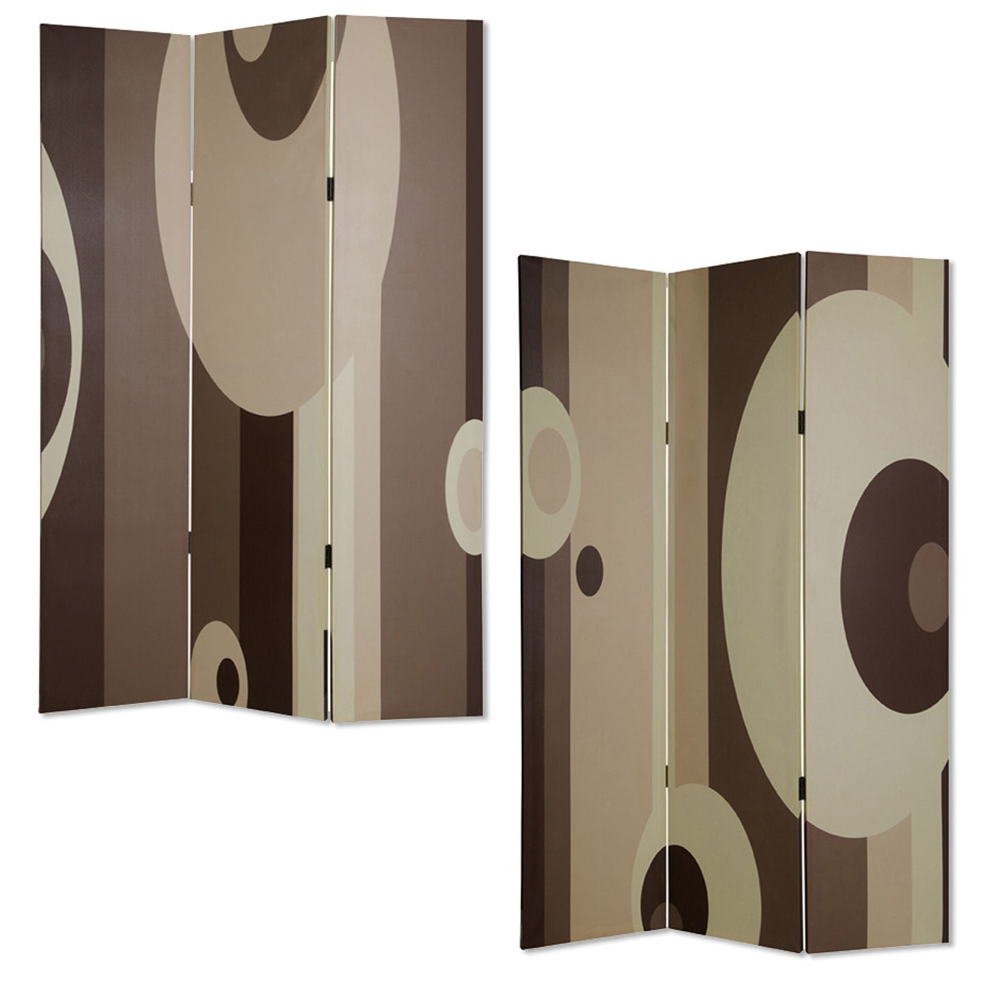 48" X 72" Multi Color Wood Canvas 3 Panel Screen-Room Dividers-DECOROLALA