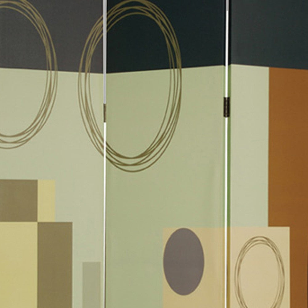 48" X 72" Multi Color Wood Canvas 3 Panel Screen-Room Dividers-DECOROLALA