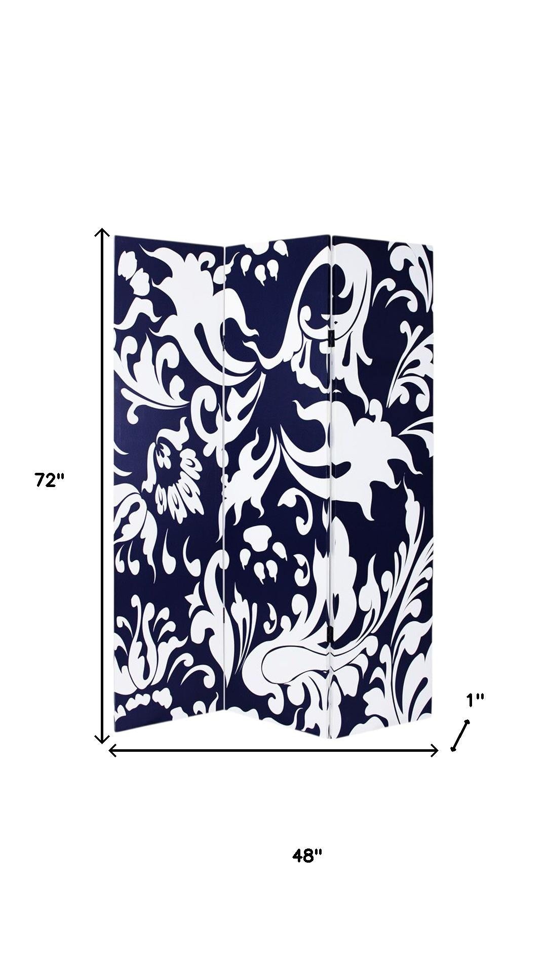 48" X 72" Multi Color Wood Canvas 3 Panel Screen-Room Dividers-DECOROLALA