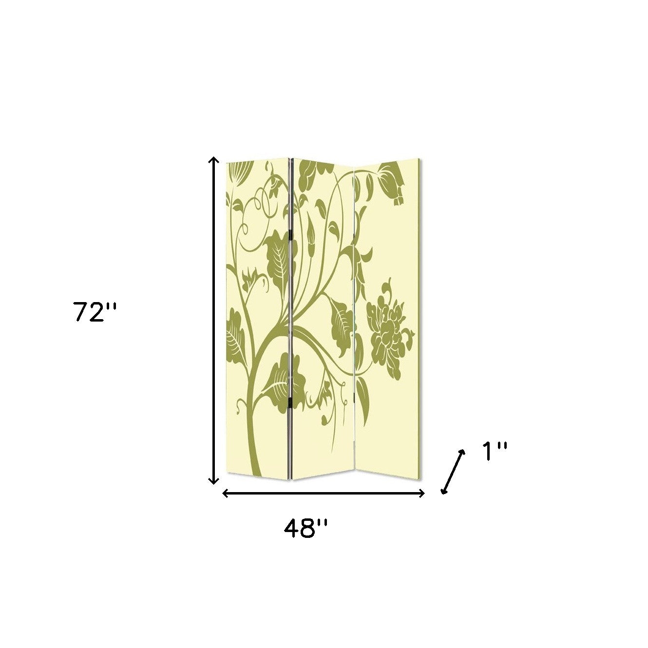 48" X 72" Multi Color Wood Canvas 3 Panel Screen-Room Dividers-DECOROLALA