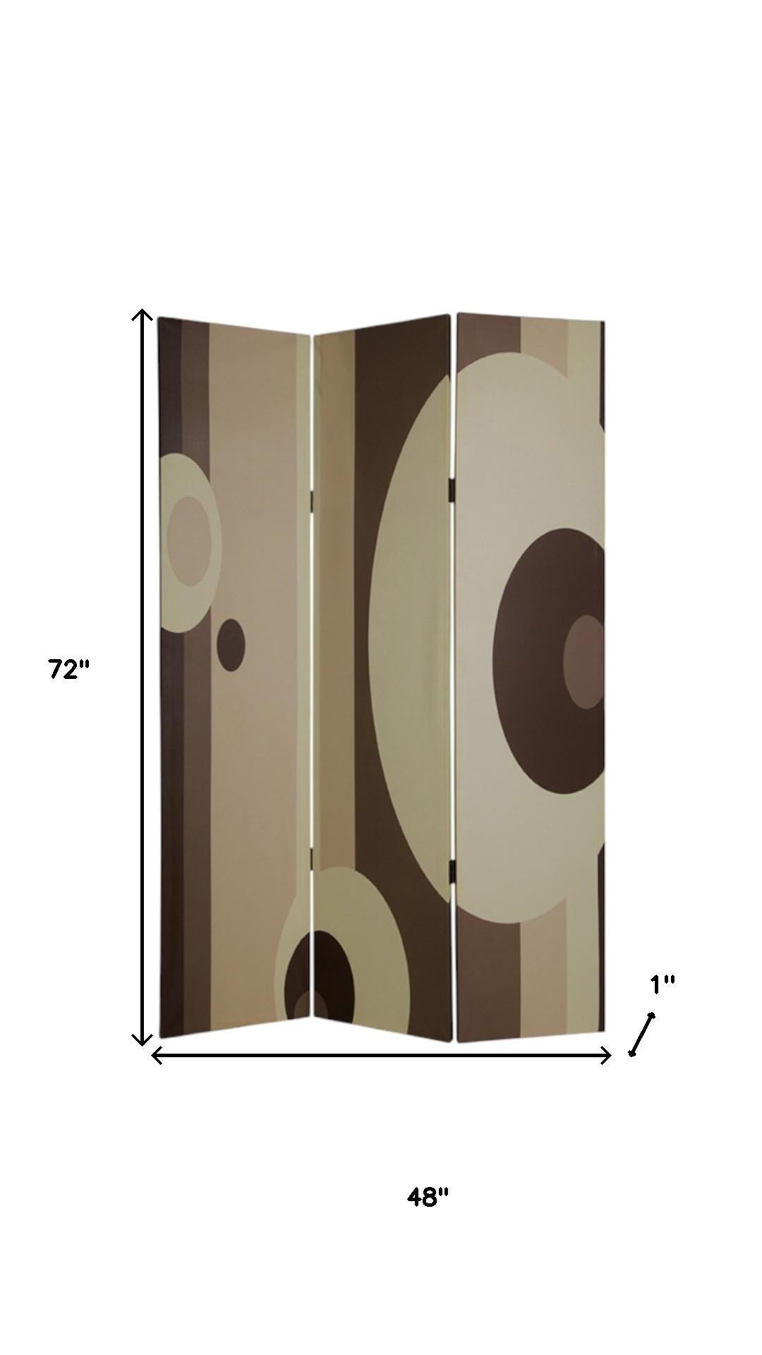 48" X 72" Multi Color Wood Canvas 3 Panel Screen-Room Dividers-DECOROLALA