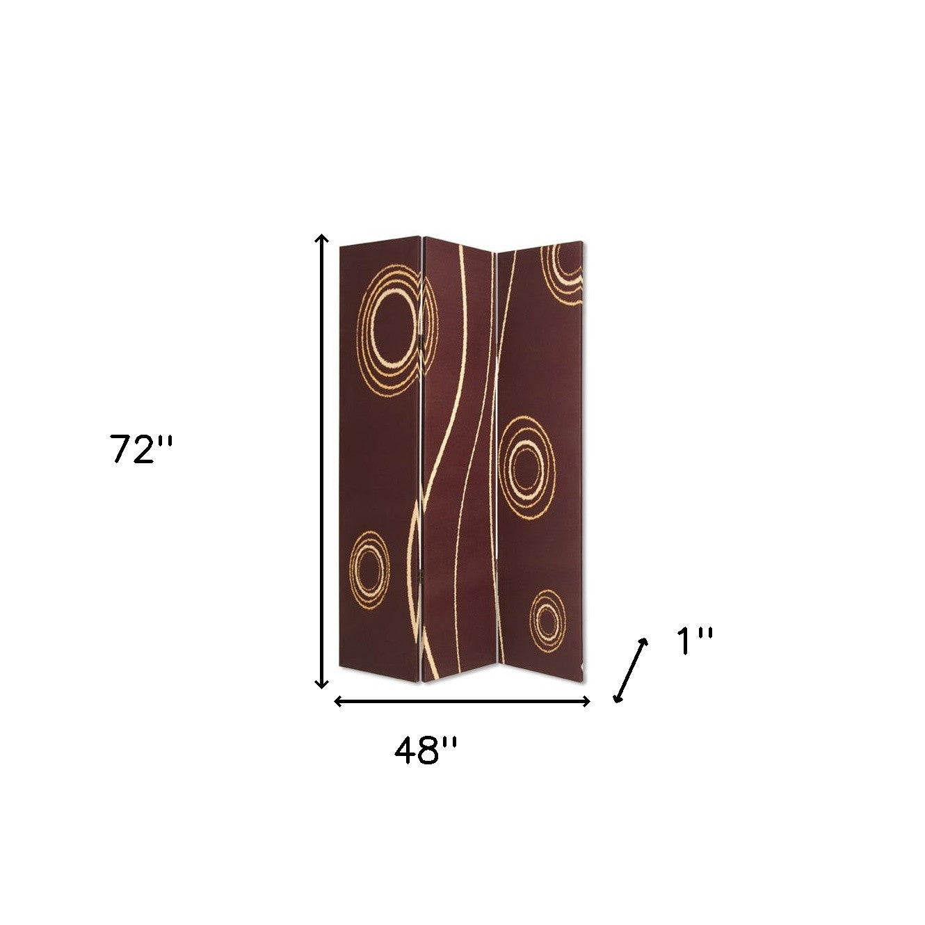 48" X 72" Multi Color Wood Canvas 3 Panel Screen-Room Dividers-DECOROLALA