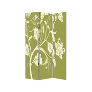 48" X 72" Multi Color Wood Canvas 3 Panel Screen-Room Dividers-DECOROLALA