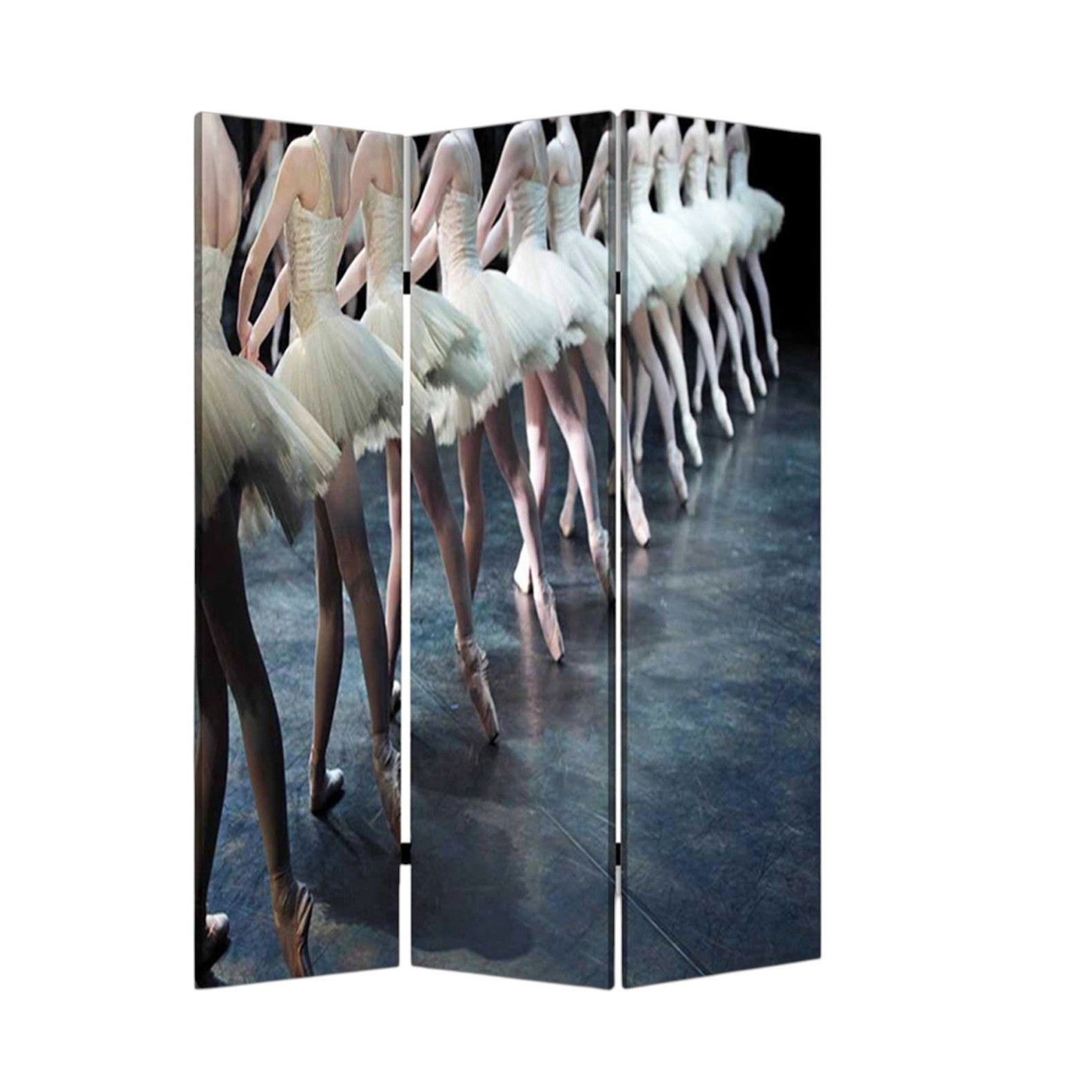 48" X 72" Multi Color Wood Canvas Ballet Screen-Room Dividers-DECOROLALA