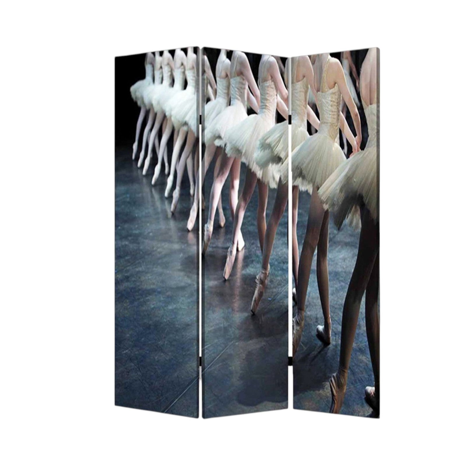 48" X 72" Multi Color Wood Canvas Ballet Screen-Room Dividers-DECOROLALA