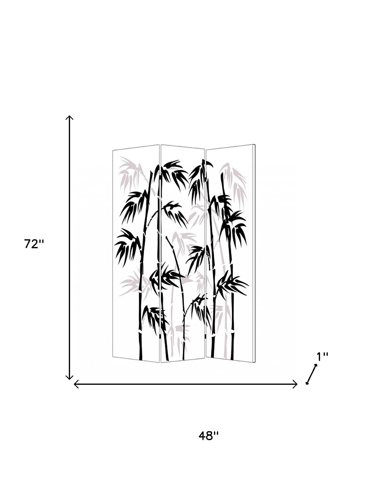48 X 72 Multi Color Wood Canvas Bamboo Leaf Screen-Room Dividers-DECOROLALA