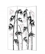 48 X 72 Multi Color Wood Canvas Bamboo Leaf Screen-Room Dividers-DECOROLALA