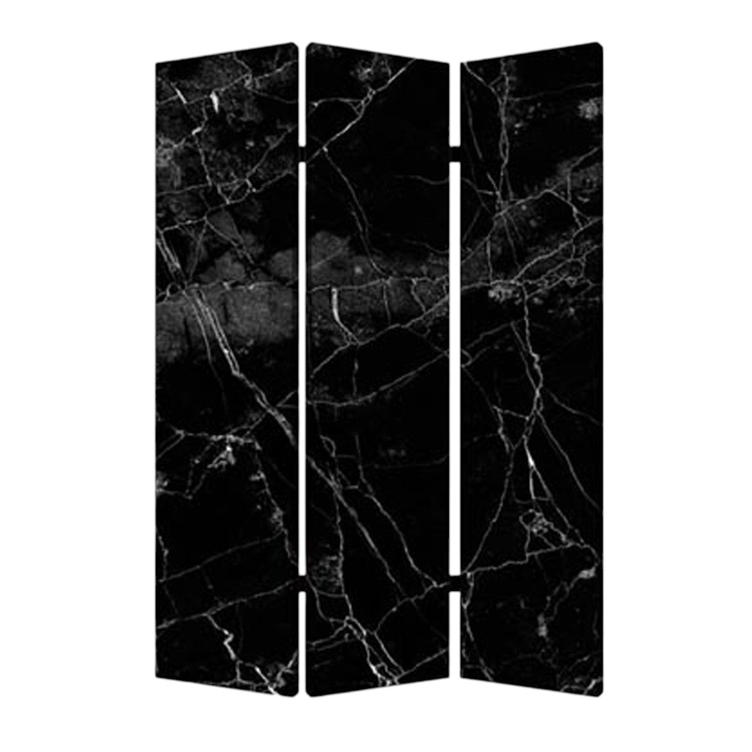 48" X 72" Multi Color Wood Canvas Black Marble Screen-Room Dividers-DECOROLALA