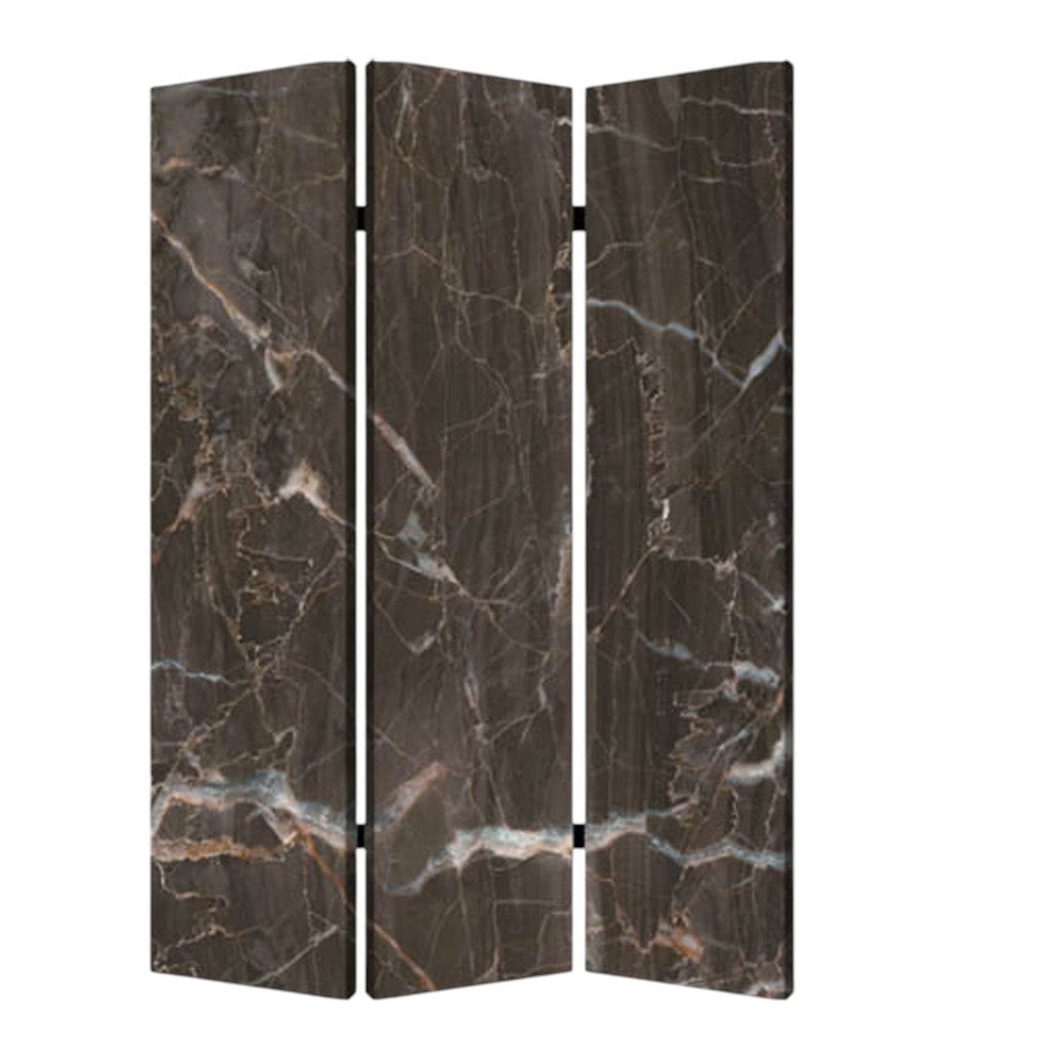 48" X 72" Multi Color Wood Canvas Black Marble Screen-Room Dividers-DECOROLALA