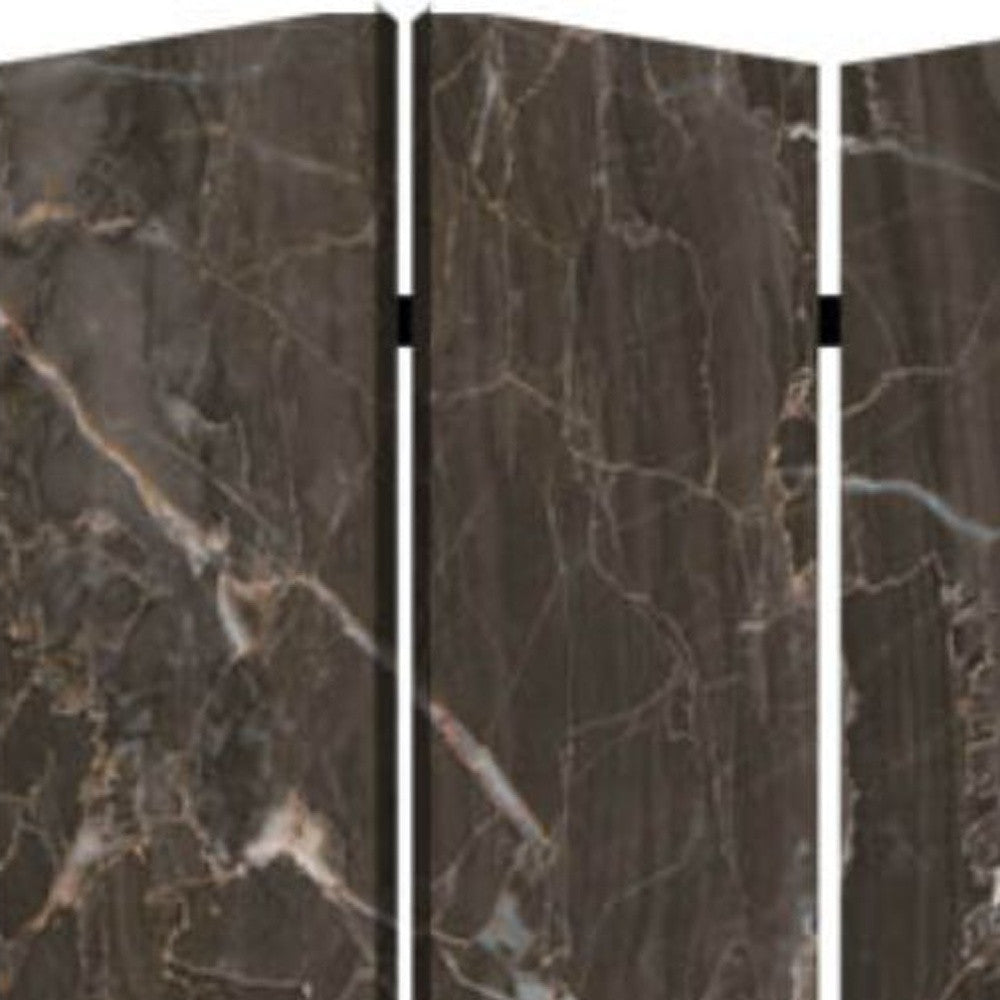 48" X 72" Multi Color Wood Canvas Black Marble Screen-Room Dividers-DECOROLALA