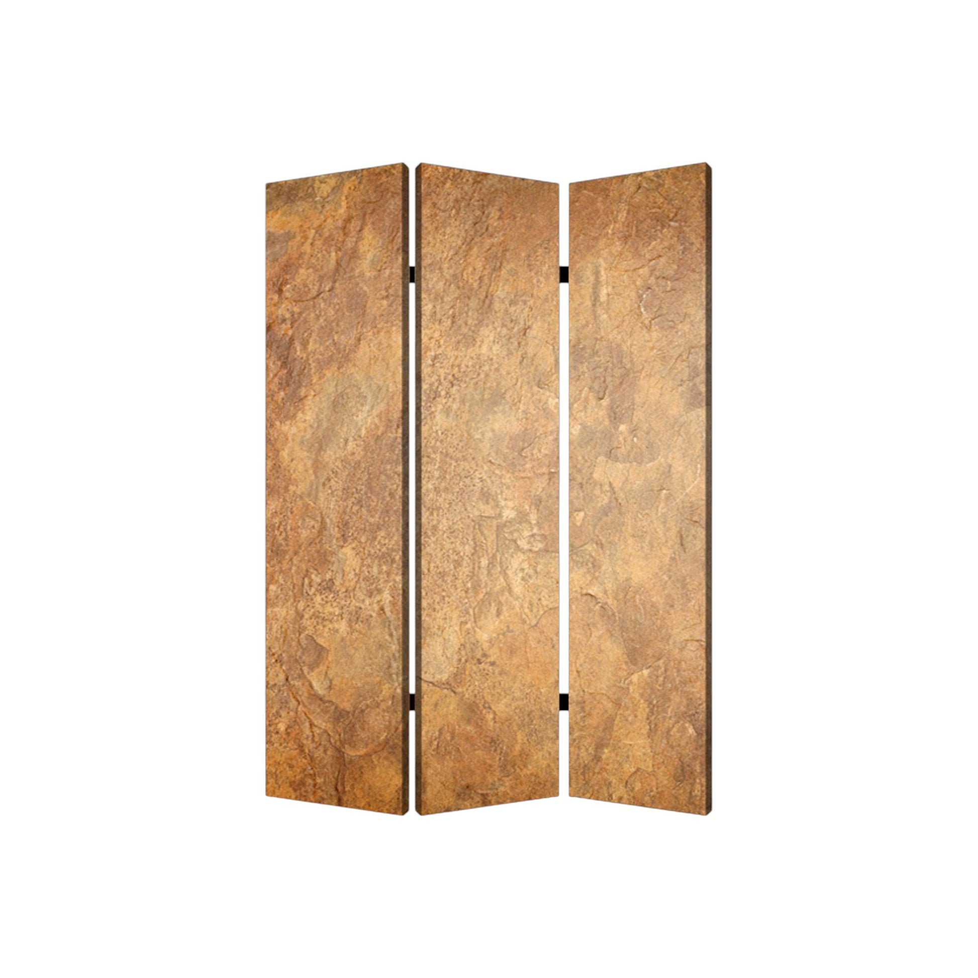 48" X 72" Multi Color Wood Canvas Brown Marble Screen-Room Dividers-DECOROLALA