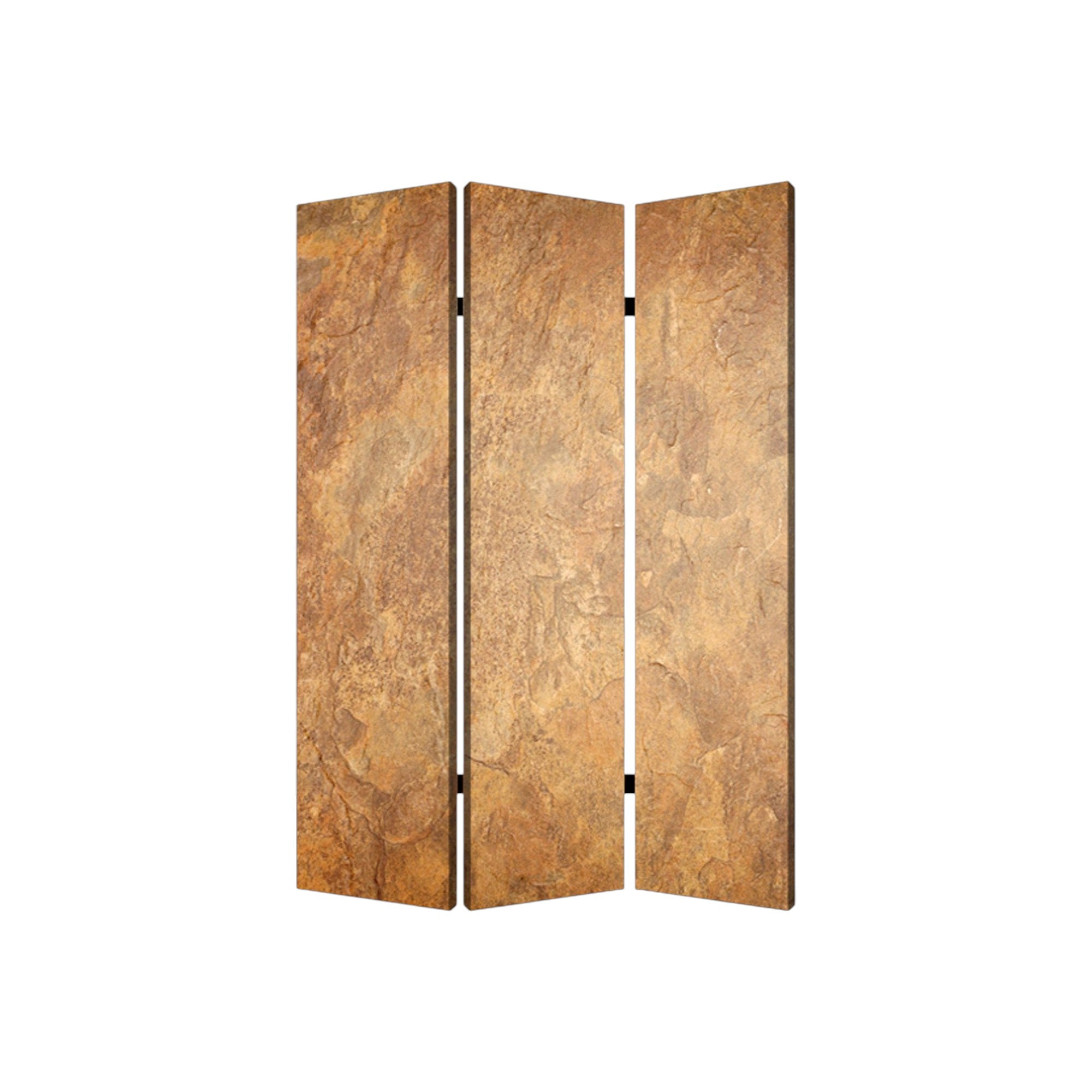 48" X 72" Multi Color Wood Canvas Brown Marble Screen-Room Dividers-DECOROLALA