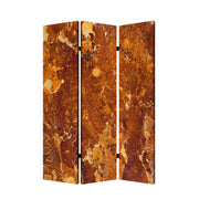 48" X 72" Multi Color Wood Canvas Brown Marble Screen-Room Dividers-DECOROLALA