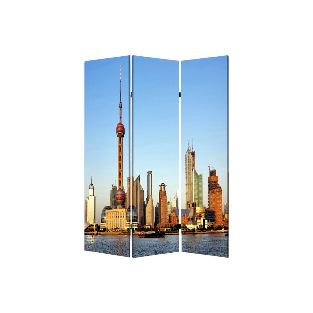 48" X 72" Multi Color Wood Canvas China Screen-Room Dividers-DECOROLALA