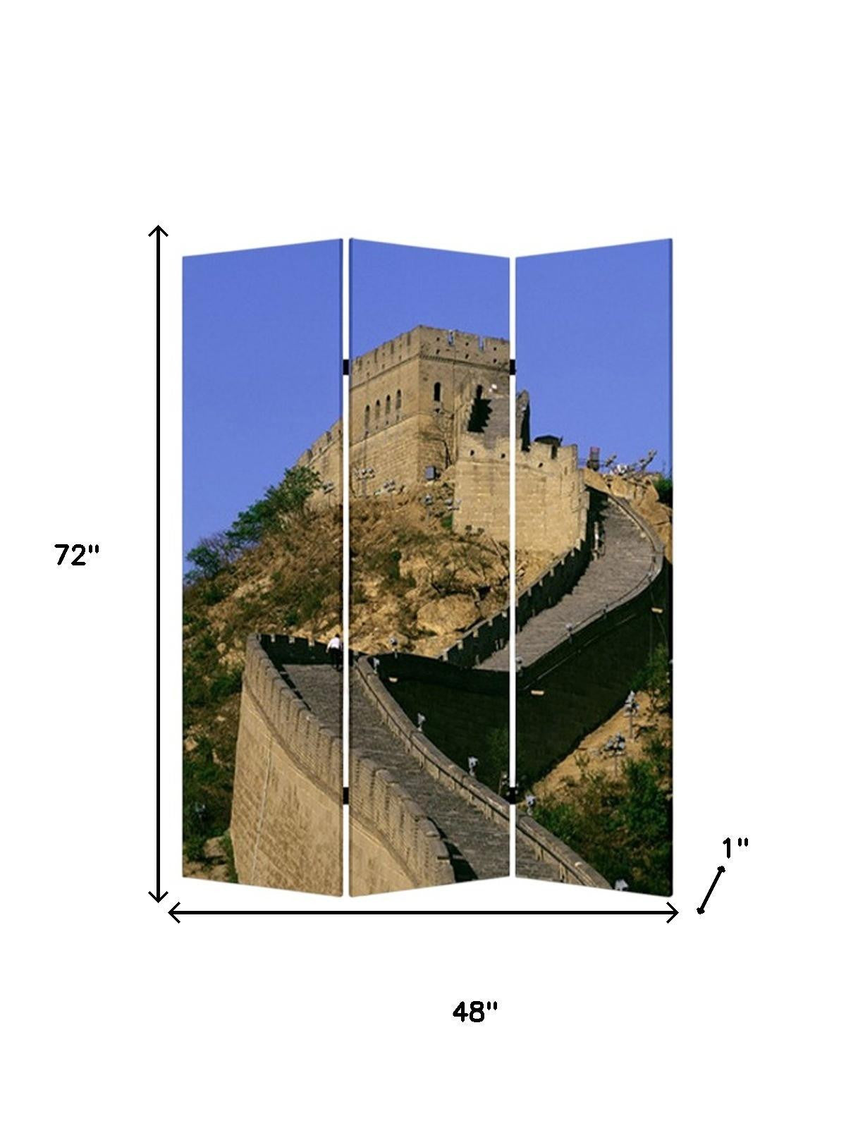 48" X 72" Multi Color Wood Canvas China Screen-Room Dividers-DECOROLALA