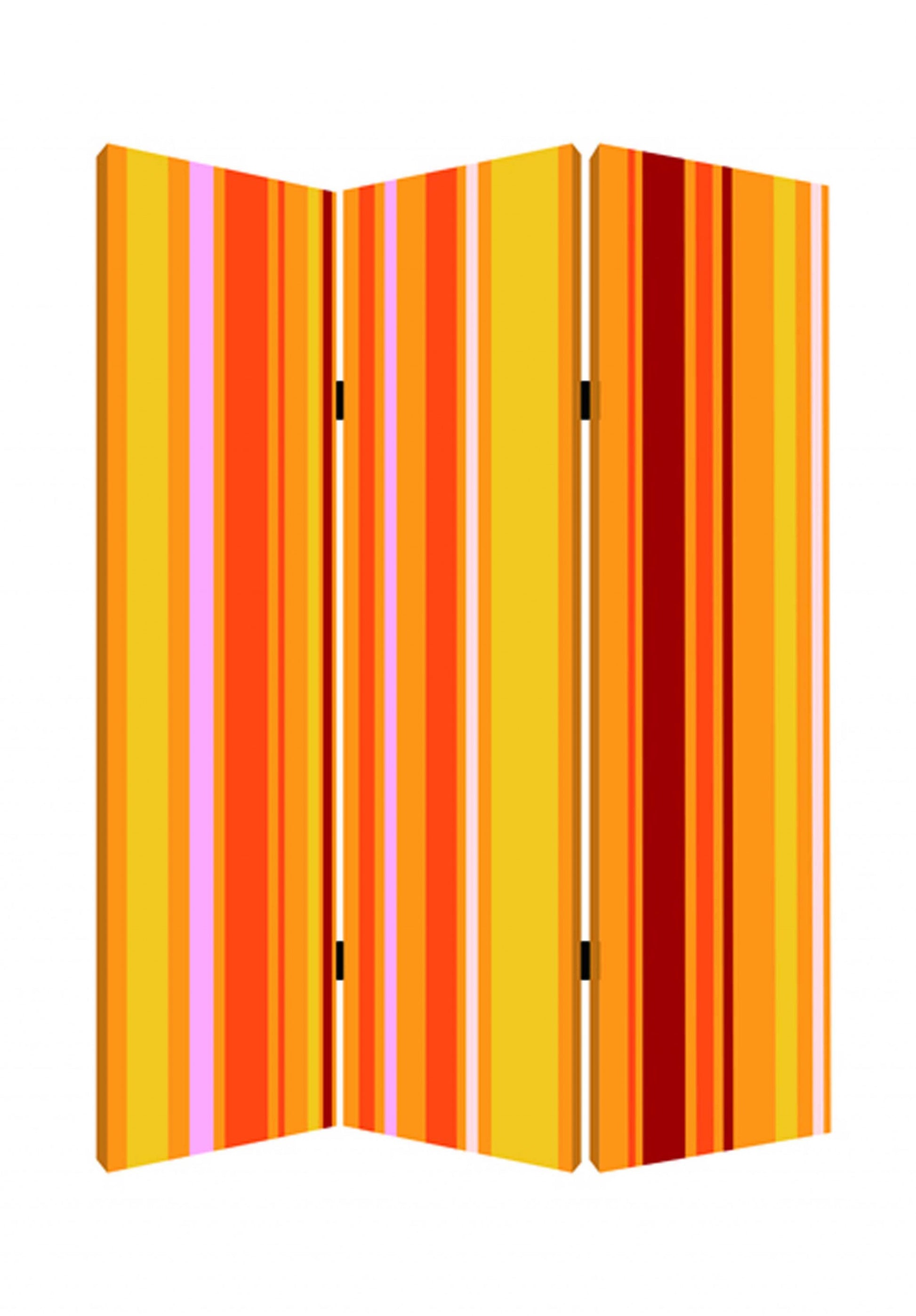 48 X 72 Multi Color Wood Canvas Deep Saffron Screen-Room Dividers-DECOROLALA