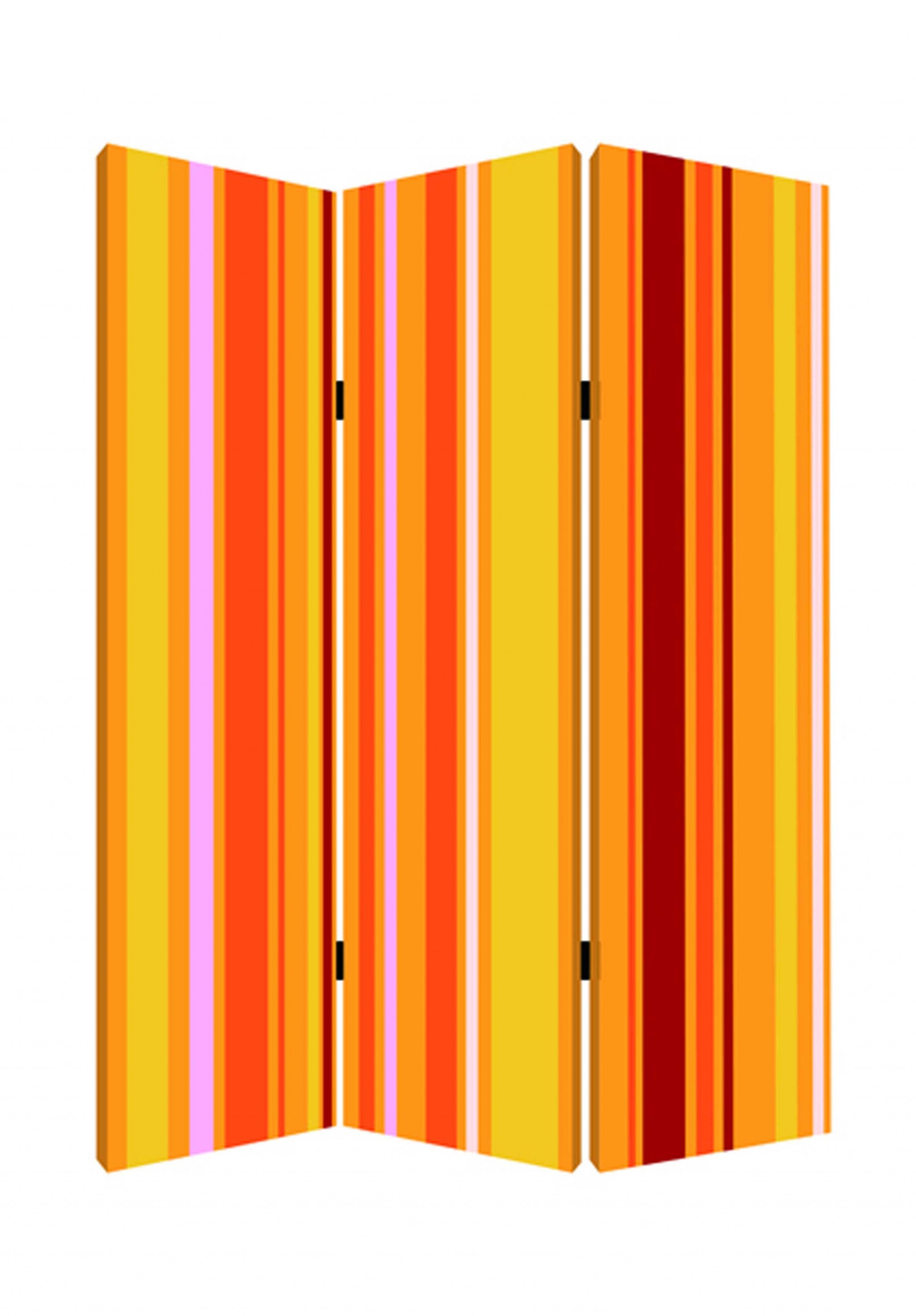 48 X 72 Multi Color Wood Canvas Deep Saffron Screen-Room Dividers-DECOROLALA