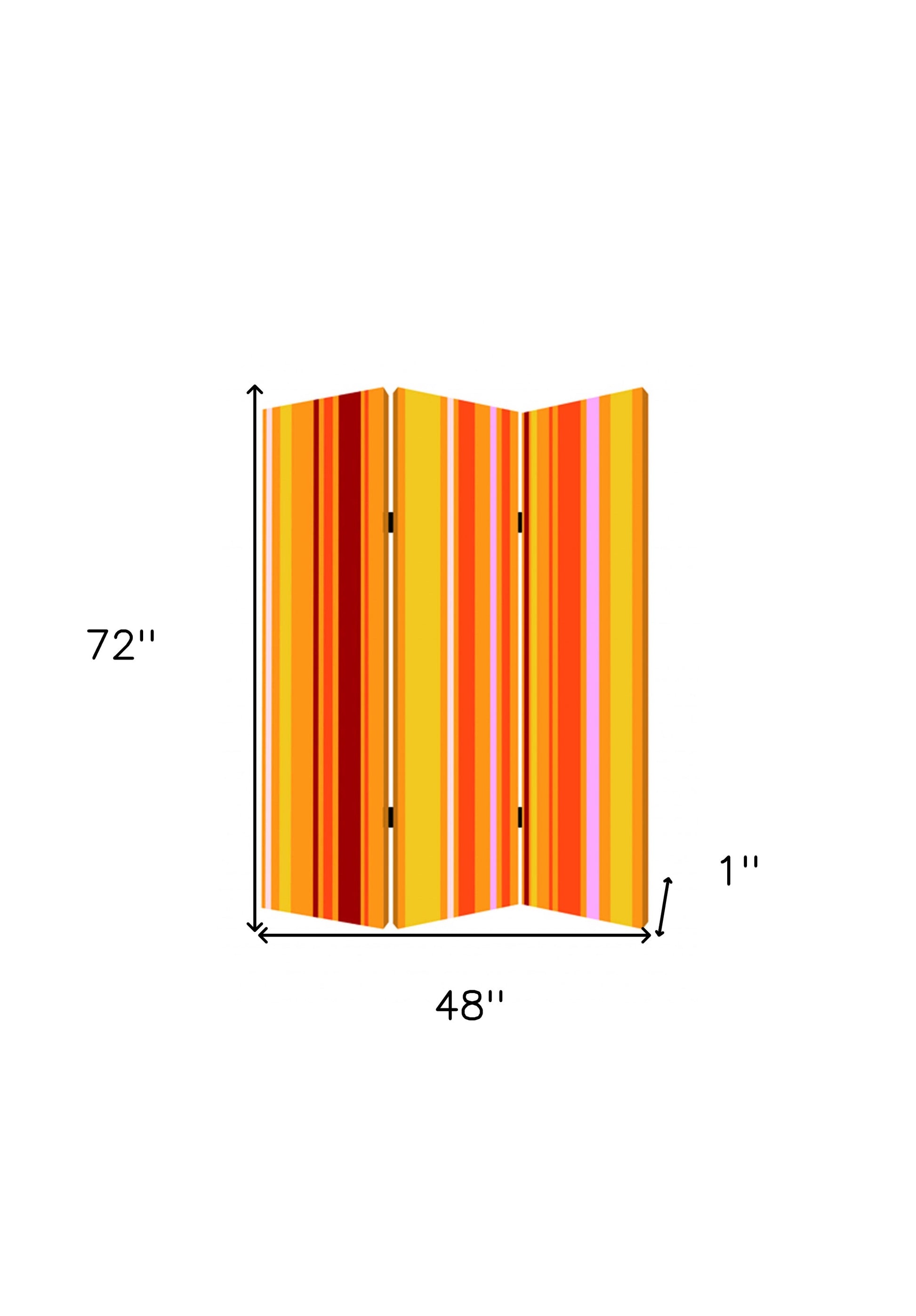 48 X 72 Multi Color Wood Canvas Deep Saffron Screen-Room Dividers-DECOROLALA
