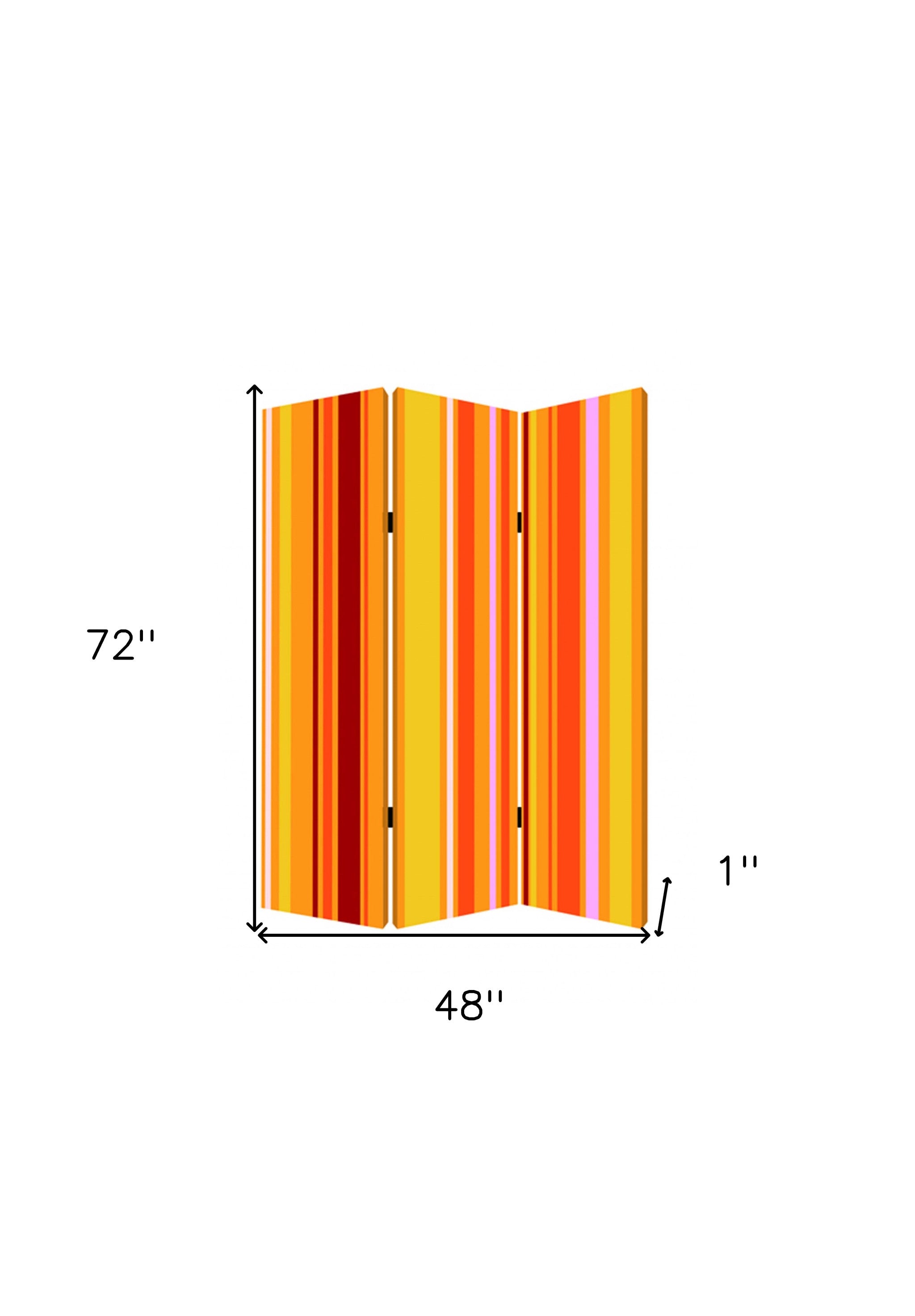 48 X 72 Multi Color Wood Canvas Deep Saffron Screen-Room Dividers-DECOROLALA
