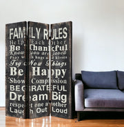 48 X 72 Multi Color Wood Canvas Family Rule Screen-Room Dividers-DECOROLALA