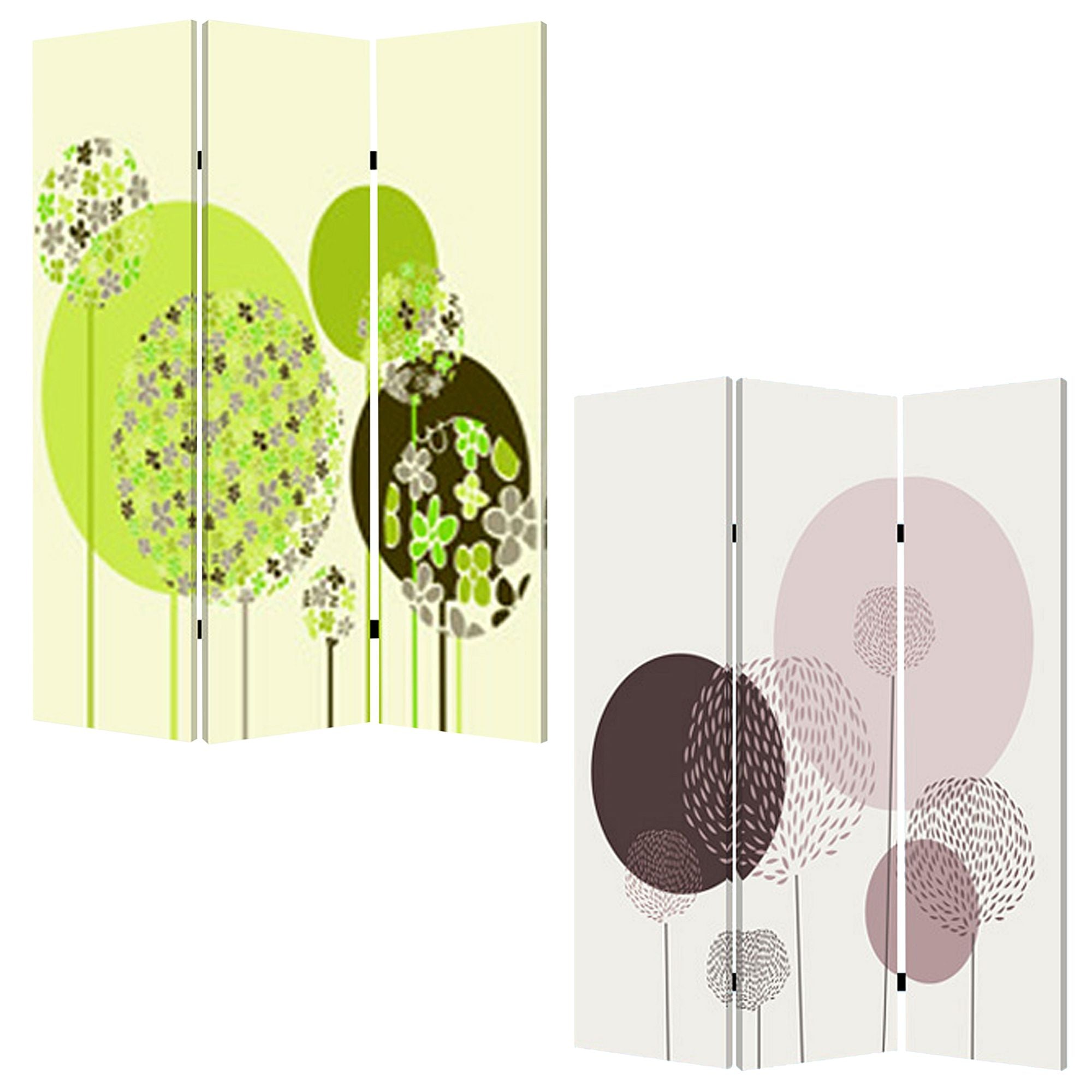 48 X 72 Multi Color Wood Canvas Floral Buds Screen-Room Dividers-DECOROLALA