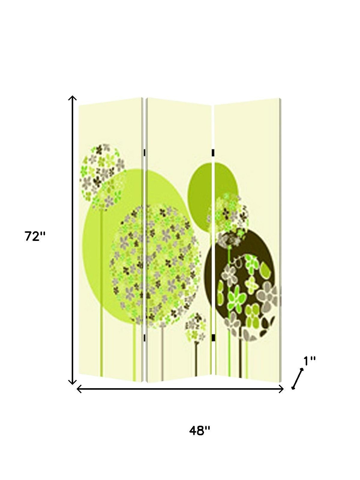 48 X 72 Multi Color Wood Canvas Floral Buds Screen-Room Dividers-DECOROLALA
