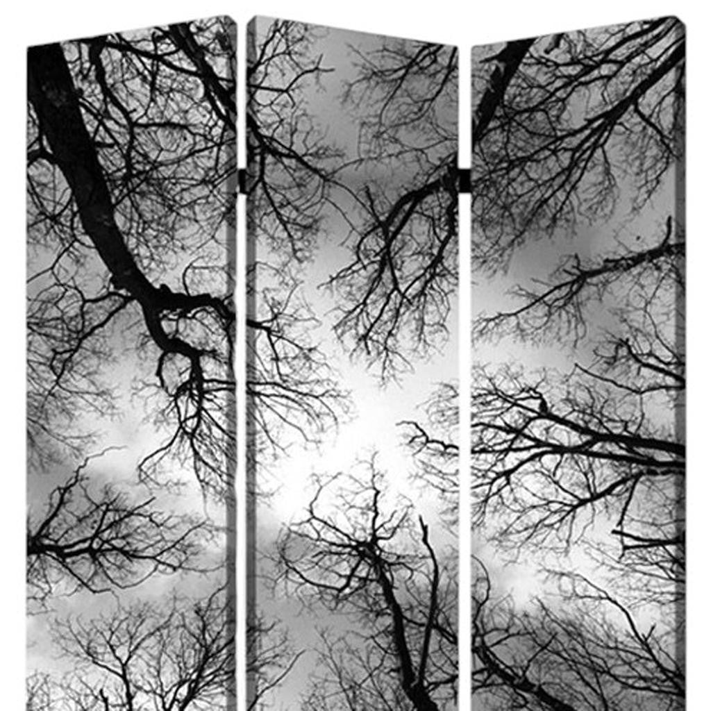 48" X 72" Multi Color Wood Canvas Forest Screen-Room Dividers-DECOROLALA