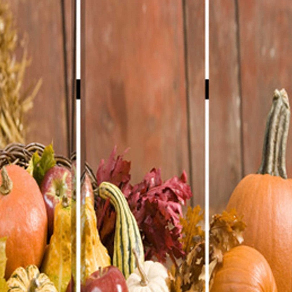 48 X 72 Multi Color Wood Canvas Harvest Screen-Room Dividers-DECOROLALA